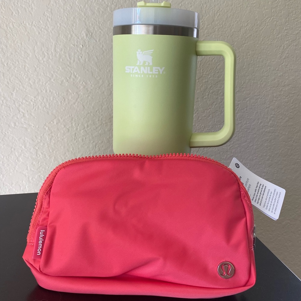 NWT Lululemon Belt Bag - Pale Raspberry. NWOT Stanley 40oz Quencher - Citron.